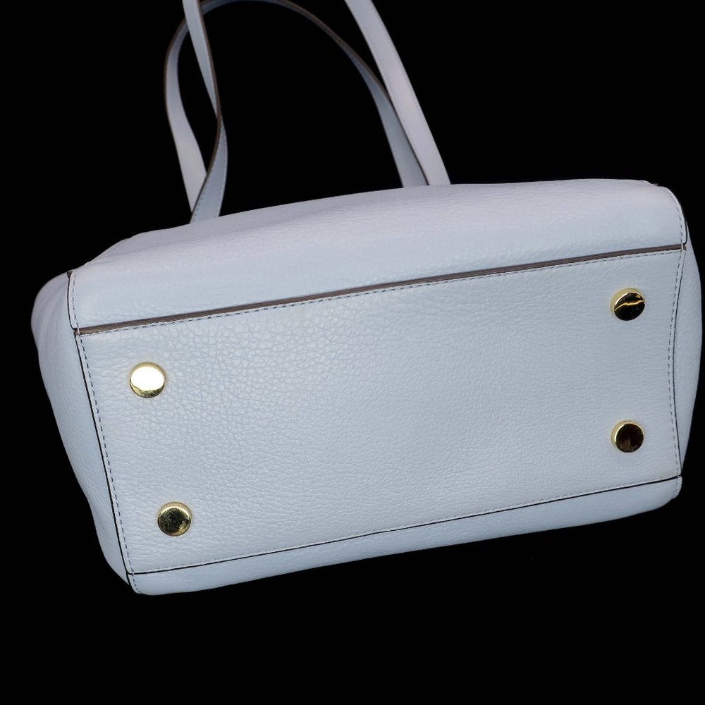 Michael Kors Small Whitney Purse Pebbled Blue Leather Tote Shoulder Bag - Picture 6 of 8